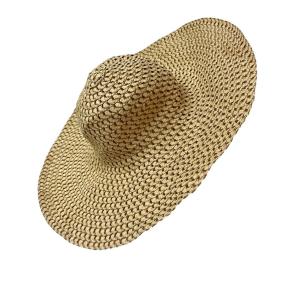 Beach hat Tan Fedora sun straw paper hat woman’s - Picture 6 of 6